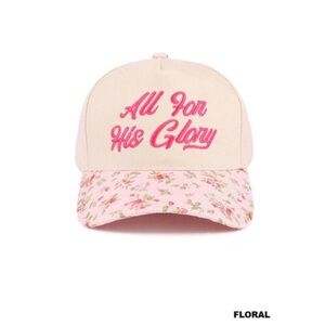All For His Glory Hat Pink Floral